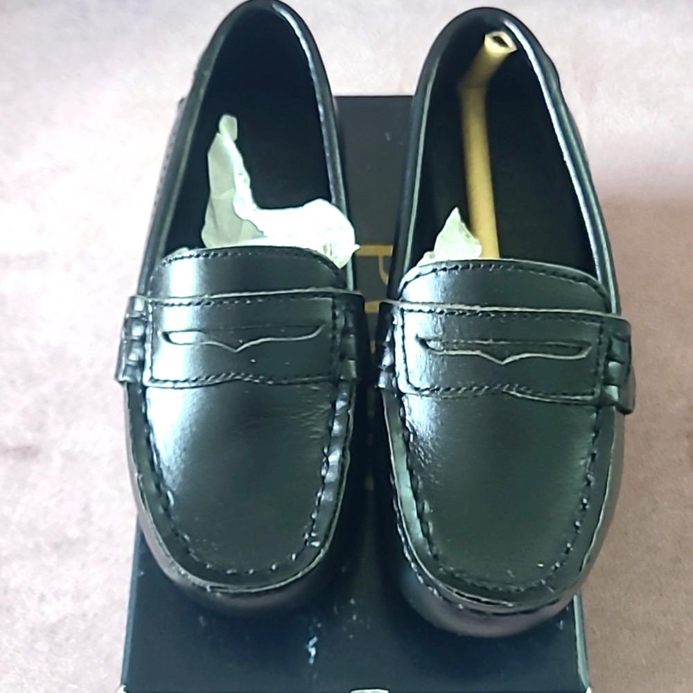 Polo Ralph Lauren Black Leather Toddler Loafer